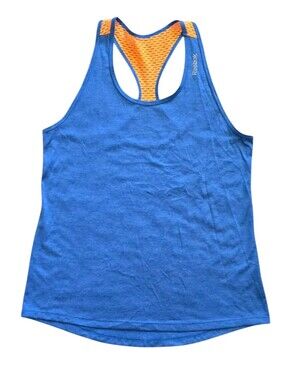 Reebok Medium Blue Orange Speedwick Mesh Racerback Tank Top Athletic Performance